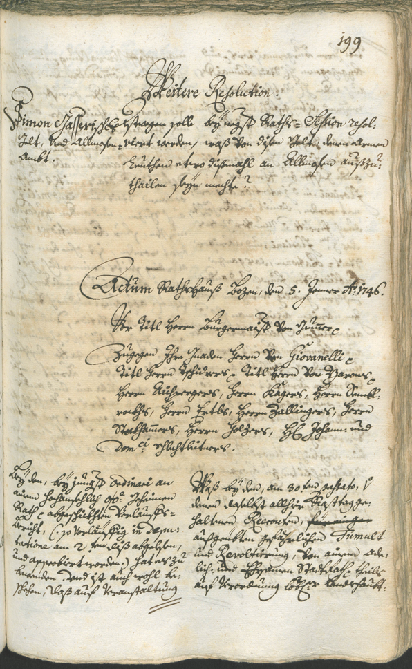 Archivio Storico della Città di Bolzano - BOhisto protocollo consiliare 1744/47 