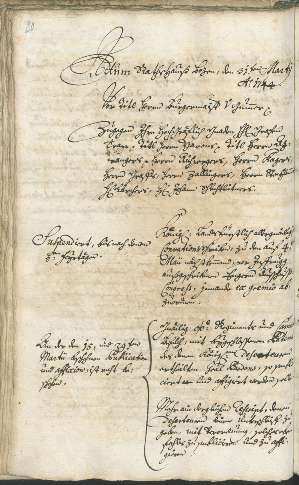 Stadtarchiv Bozen - BOhisto Ratsprotokoll 1744/47 