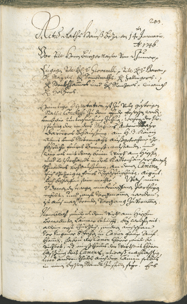 Stadtarchiv Bozen - BOhisto Ratsprotokoll 1744/47 