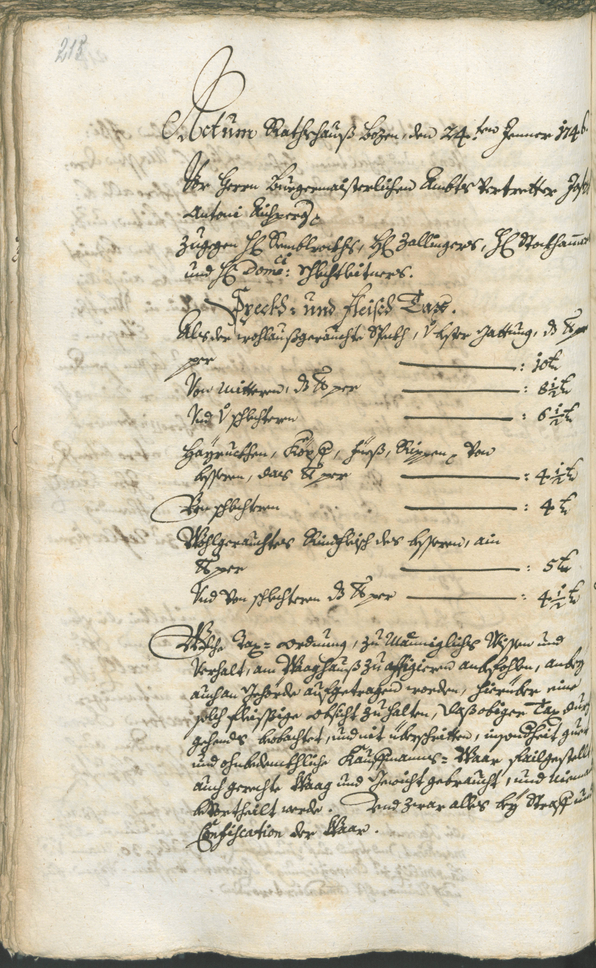 Stadtarchiv Bozen - BOhisto Ratsprotokoll 1744/47 