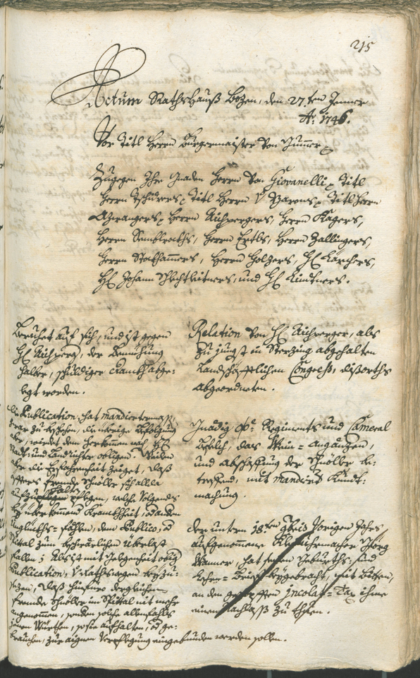 Archivio Storico della Città di Bolzano - BOhisto protocollo consiliare 1744/47 