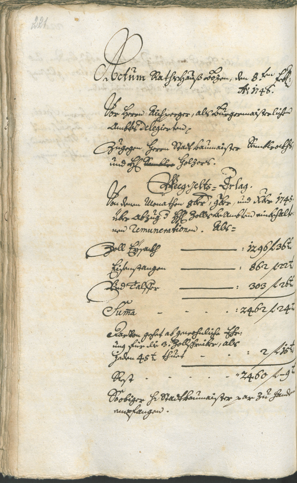 Civic Archives of Bozen-Bolzano - BOhisto Ratsprotokoll 1744/47 