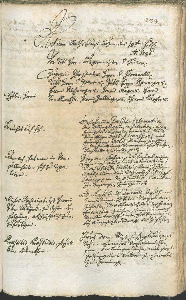 Archivio Storico della Città di Bolzano - BOhisto protocollo consiliare 1744/47 