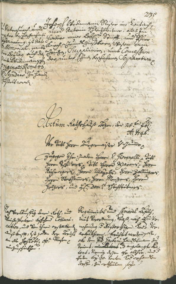 Archivio Storico della Città di Bolzano - BOhisto protocollo consiliare 1744/47 