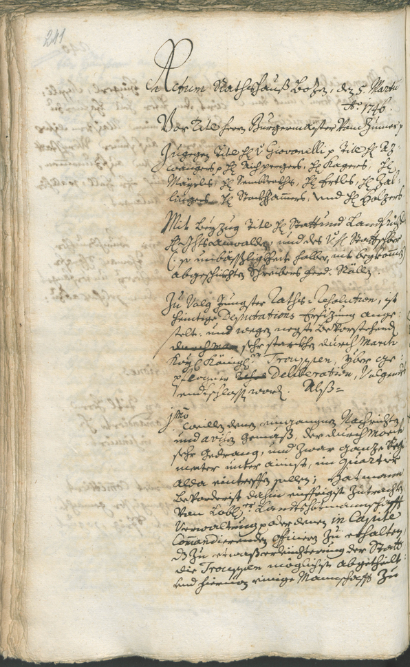 Stadtarchiv Bozen - BOhisto Ratsprotokoll 1744/47 