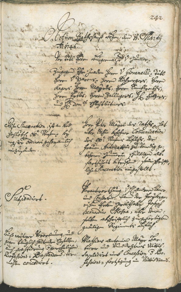 Stadtarchiv Bozen - BOhisto Ratsprotokoll 1744/47 