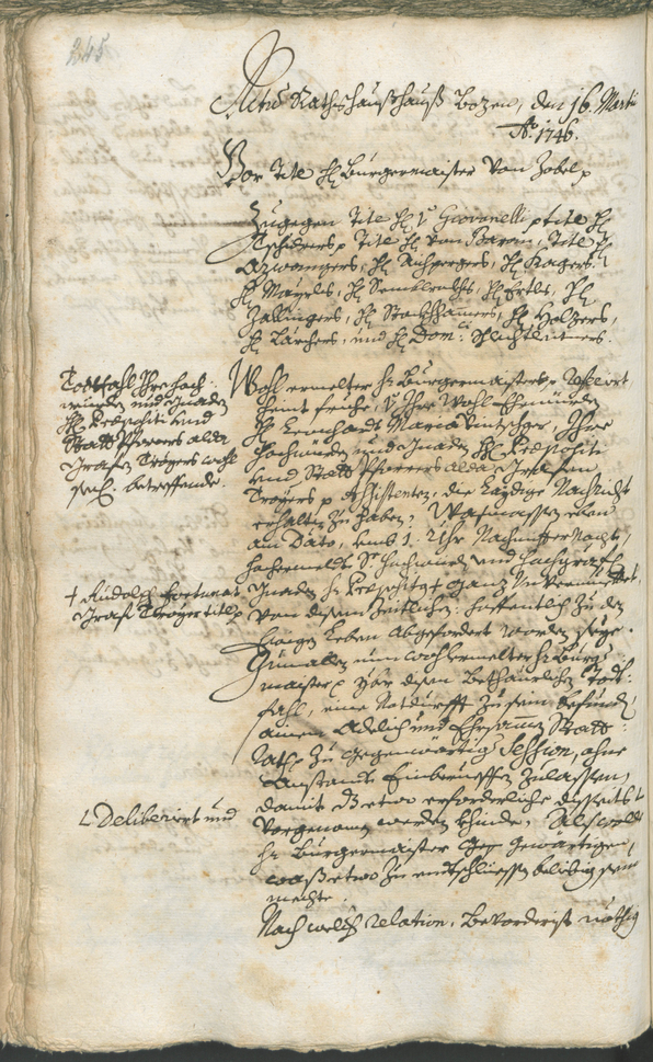 Stadtarchiv Bozen - BOhisto Ratsprotokoll 1744/47 