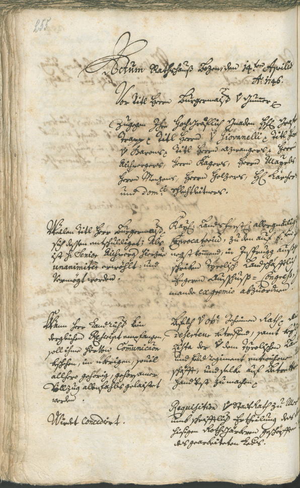 Archivio Storico della Città di Bolzano - BOhisto protocollo consiliare 1744/47 