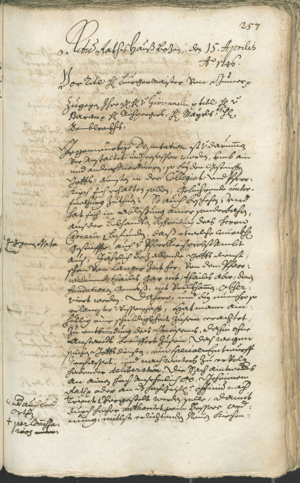 Stadtarchiv Bozen - BOhisto Ratsprotokoll 1744/47 