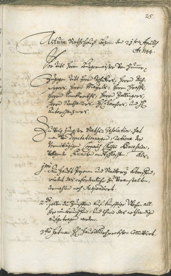 Archivio Storico della Città di Bolzano - BOhisto protocollo consiliare 1744/47 