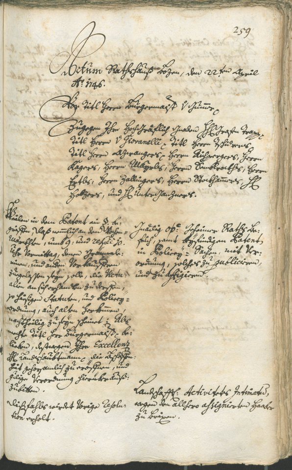 Archivio Storico della Città di Bolzano - BOhisto protocollo consiliare 1744/47 