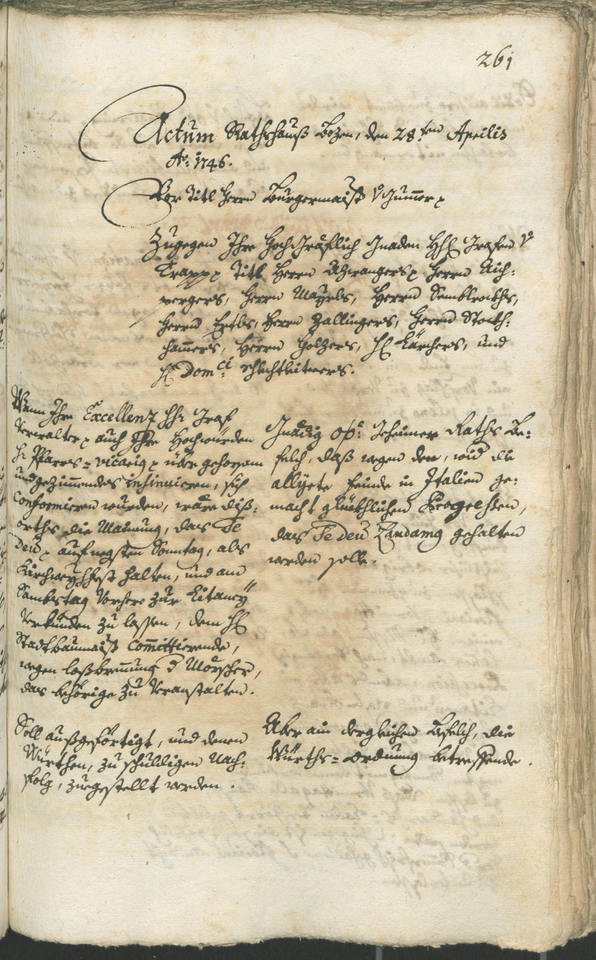 Stadtarchiv Bozen - BOhisto Ratsprotokoll 1744/47 