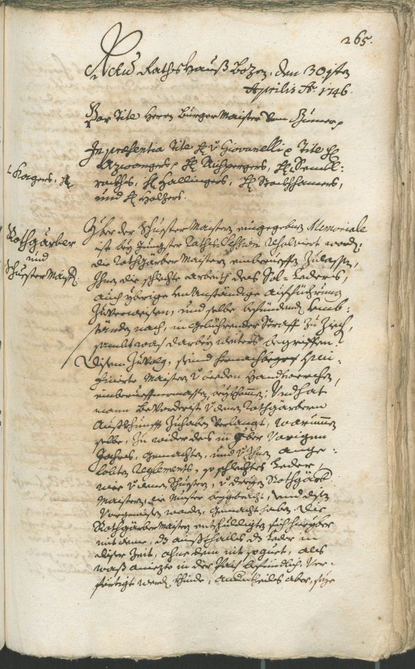 Archivio Storico della Città di Bolzano - BOhisto protocollo consiliare 1744/47 