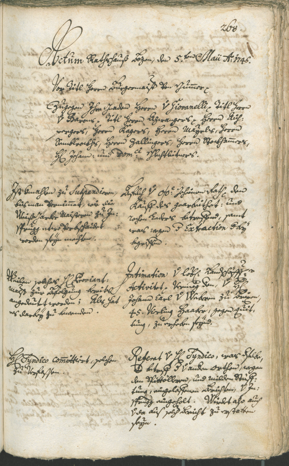 Stadtarchiv Bozen - BOhisto Ratsprotokoll 1744/47 