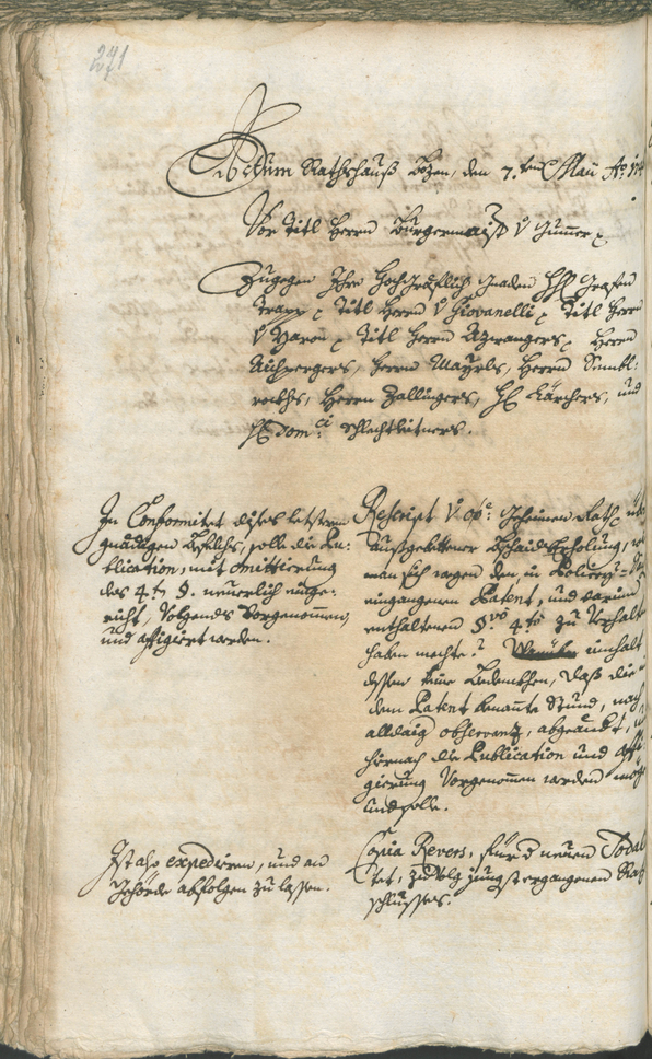 Stadtarchiv Bozen - BOhisto Ratsprotokoll 1744/47 