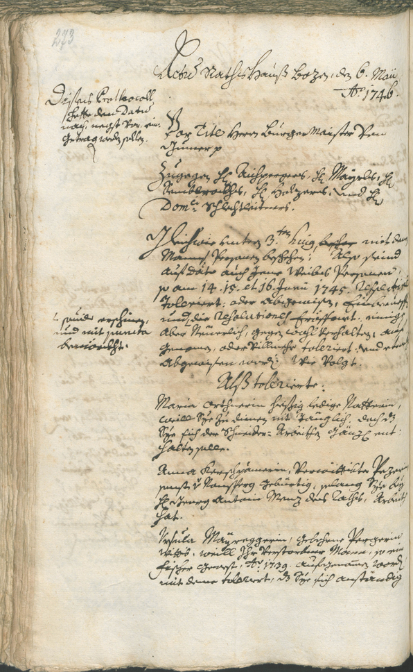 Archivio Storico della Città di Bolzano - BOhisto protocollo consiliare 1744/47 