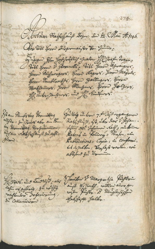 Archivio Storico della Città di Bolzano - BOhisto protocollo consiliare 1744/47 