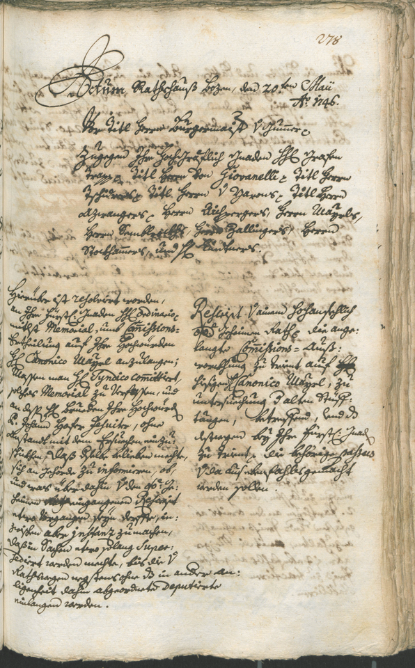 Stadtarchiv Bozen - BOhisto Ratsprotokoll 1744/47 