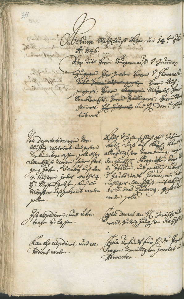 Stadtarchiv Bozen - BOhisto Ratsprotokoll 1744/47 