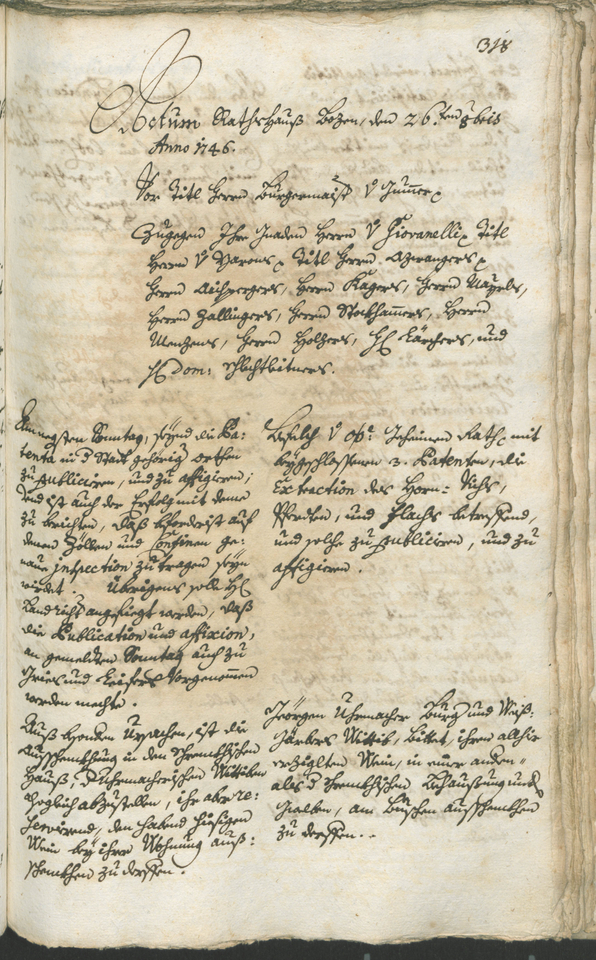 Stadtarchiv Bozen - BOhisto Ratsprotokoll 1744/47 