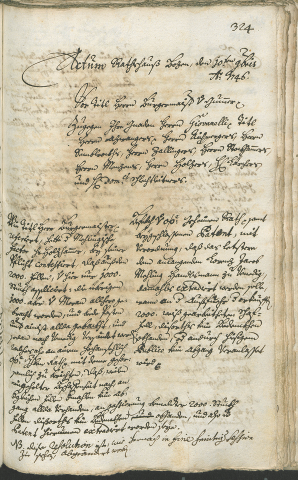 Archivio Storico della Città di Bolzano - BOhisto protocollo consiliare 1744/47 