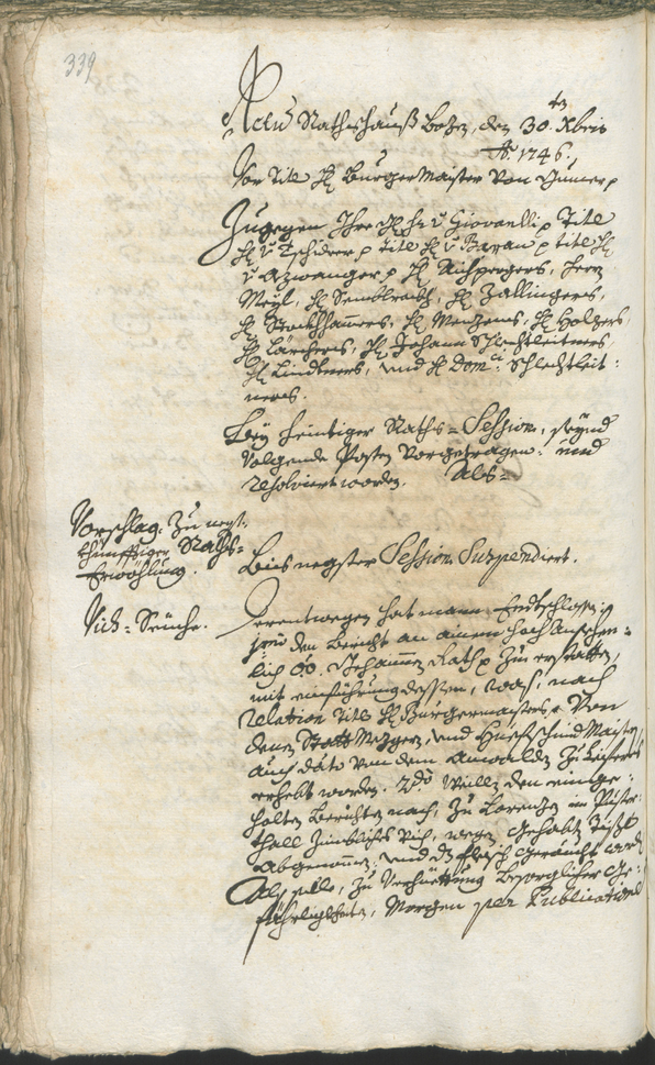 Archivio Storico della Città di Bolzano - BOhisto protocollo consiliare 1744/47 