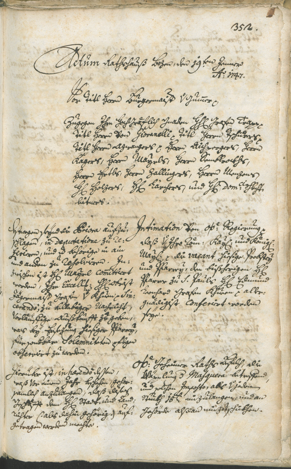 Stadtarchiv Bozen - BOhisto Ratsprotokoll 1744/47 