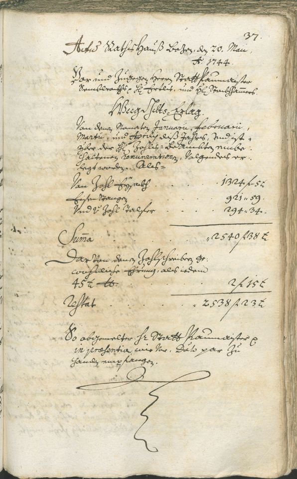 Stadtarchiv Bozen - BOhisto Ratsprotokoll 1744/47 