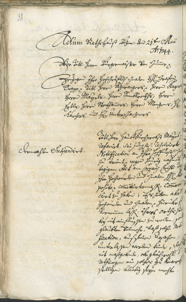 Civic Archives of Bozen-Bolzano - BOhisto Ratsprotokoll 1744/47 