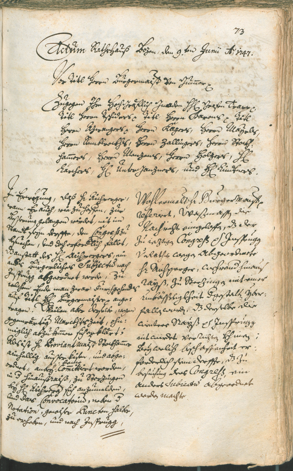 Archivio Storico della Città di Bolzano - BOhisto protocollo consiliare 1747/50 