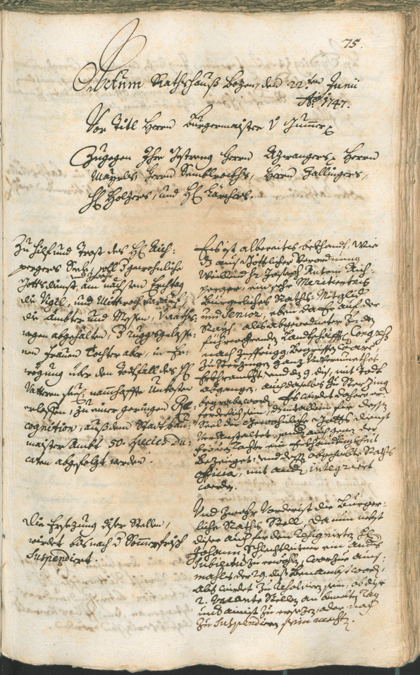 Stadtarchiv Bozen - BOhisto Ratsprotokoll 1747/50 