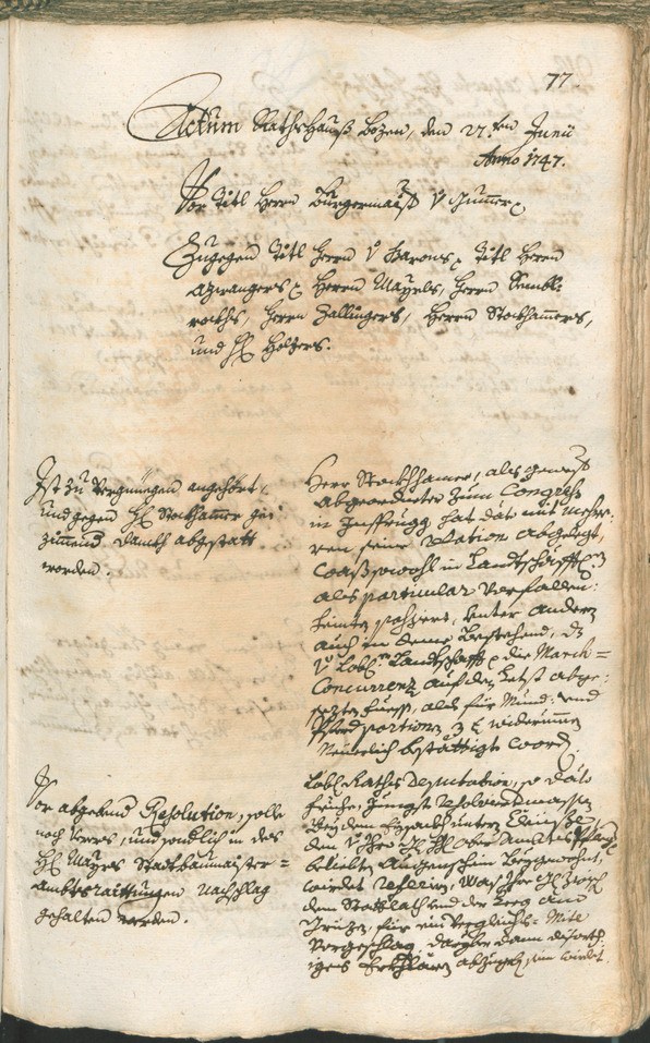 Archivio Storico della Città di Bolzano - BOhisto protocollo consiliare 1747/50 