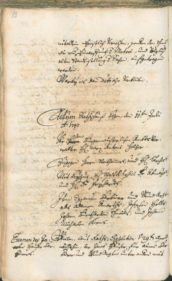 Archivio Storico della Città di Bolzano - BOhisto protocollo consiliare 1747/50 