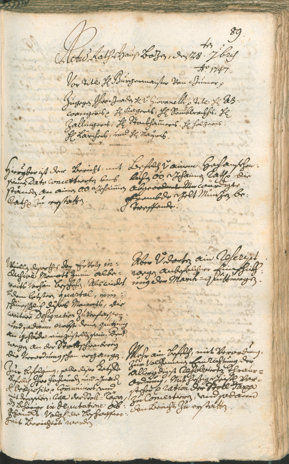 Civic Archives of Bozen-Bolzano - BOhisto Ratsprotokoll 1747/50 