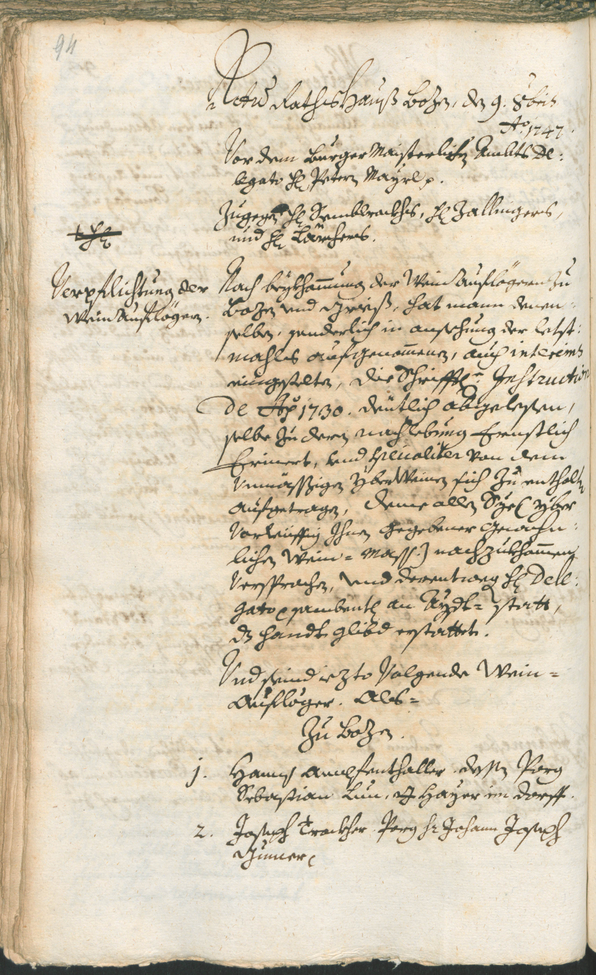 Stadtarchiv Bozen - BOhisto Ratsprotokoll 1747/50 