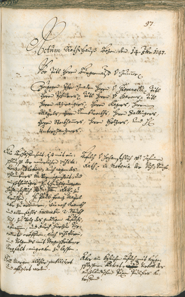 Archivio Storico della Città di Bolzano - BOhisto protocollo consiliare 1747/50 