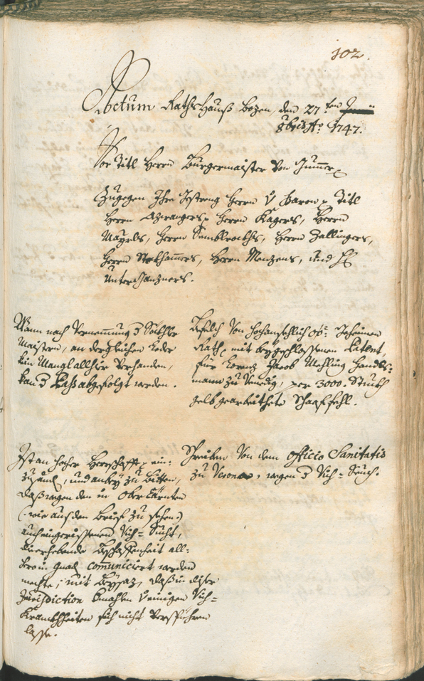 Archivio Storico della Città di Bolzano - BOhisto protocollo consiliare 1747/50 