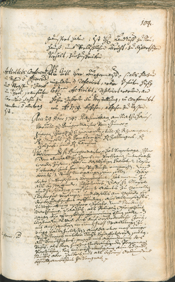 Stadtarchiv Bozen - BOhisto Ratsprotokoll 1747/50 