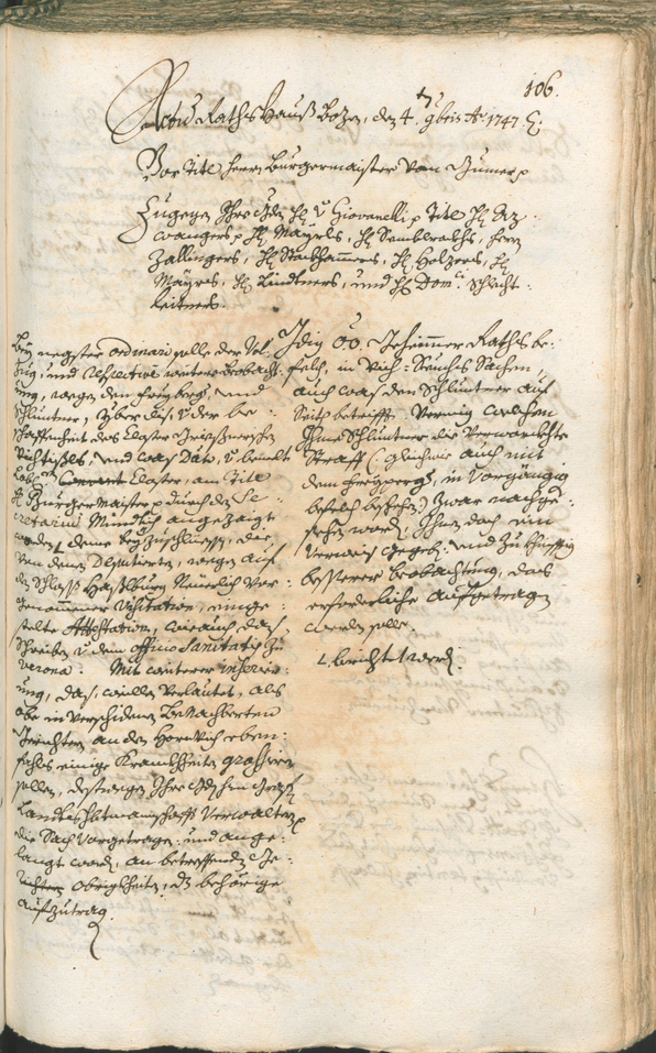 Stadtarchiv Bozen - BOhisto Ratsprotokoll 1747/50 