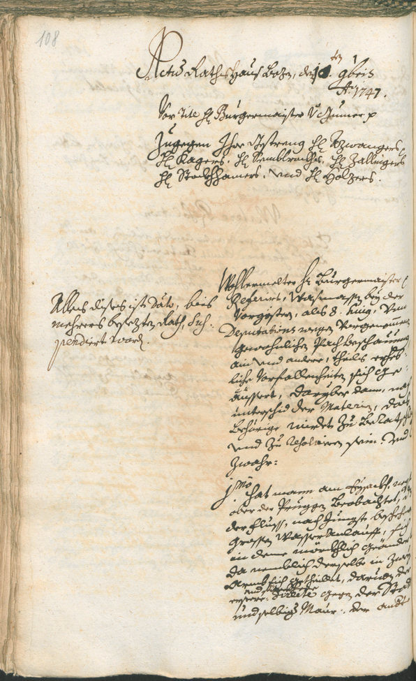 Archivio Storico della Città di Bolzano - BOhisto protocollo consiliare 1747/50 