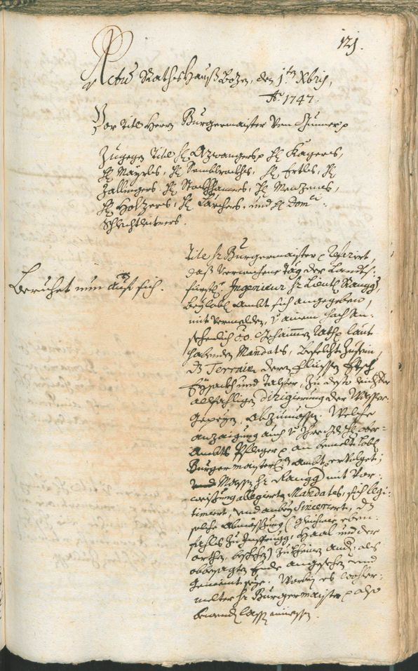 Archivio Storico della Città di Bolzano - BOhisto protocollo consiliare 1747/50 