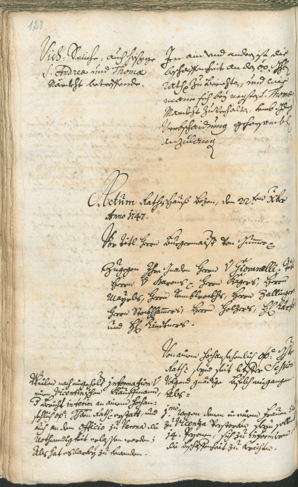 Stadtarchiv Bozen - BOhisto Ratsprotokoll 1747/50 