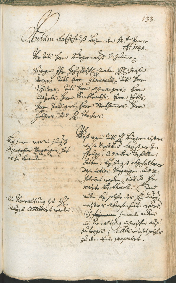 Archivio Storico della Città di Bolzano - BOhisto protocollo consiliare 1747/50 