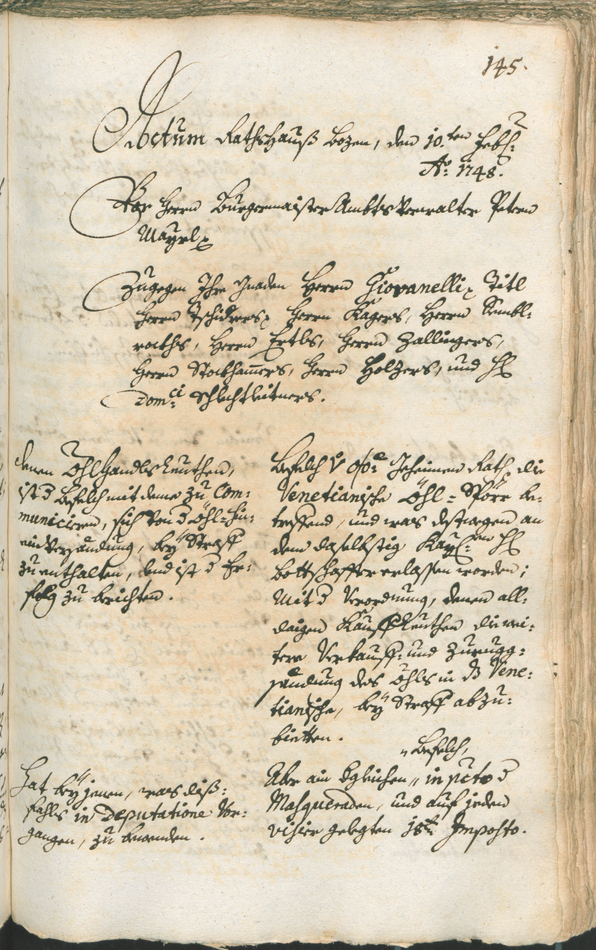 Archivio Storico della Città di Bolzano - BOhisto protocollo consiliare 1747/50 