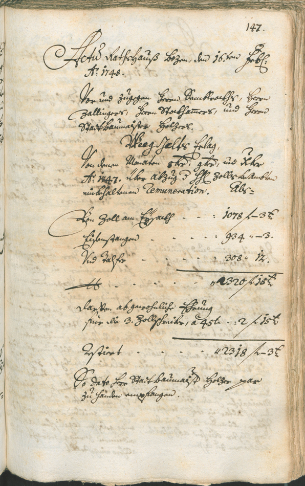 Archivio Storico della Città di Bolzano - BOhisto protocollo consiliare 1747/50 