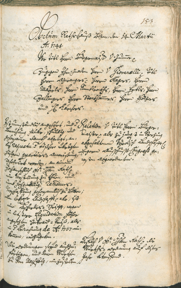 Stadtarchiv Bozen - BOhisto Ratsprotokoll 1747/50 