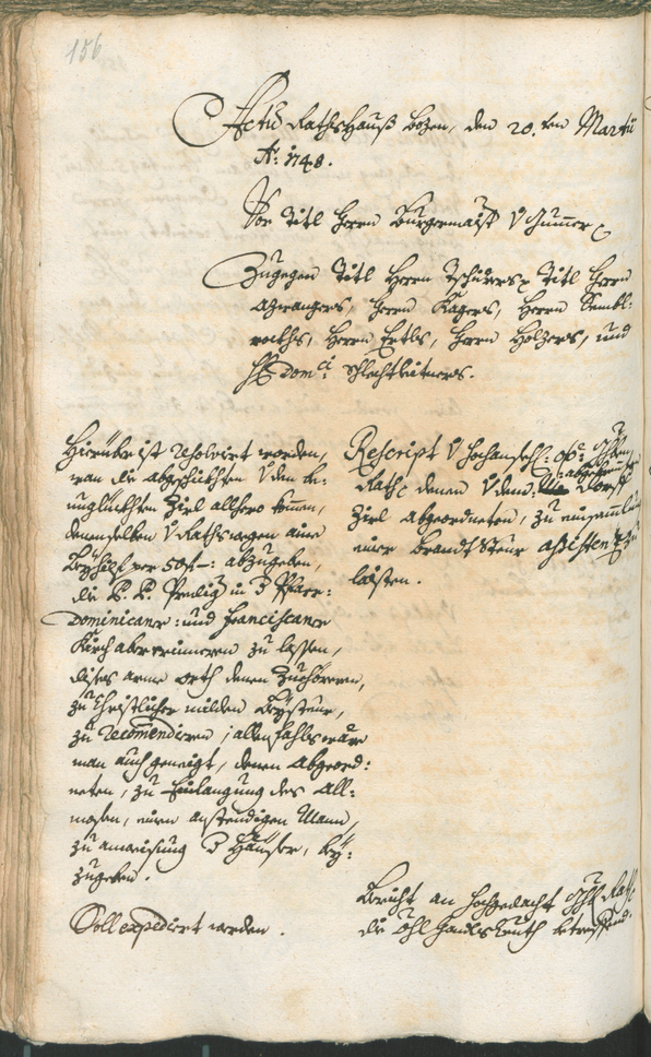 Stadtarchiv Bozen - BOhisto Ratsprotokoll 1747/50 