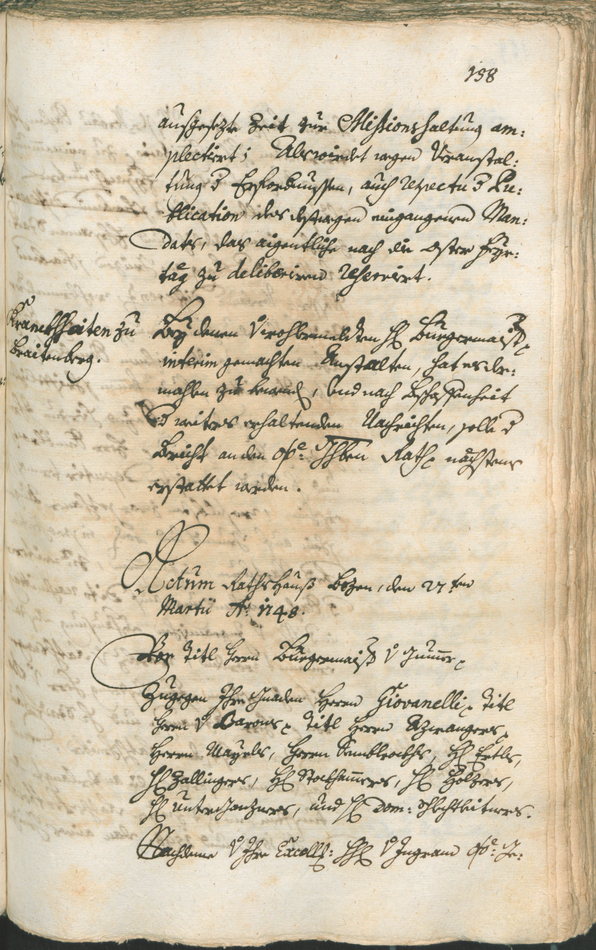 Stadtarchiv Bozen - BOhisto Ratsprotokoll 1747/50 