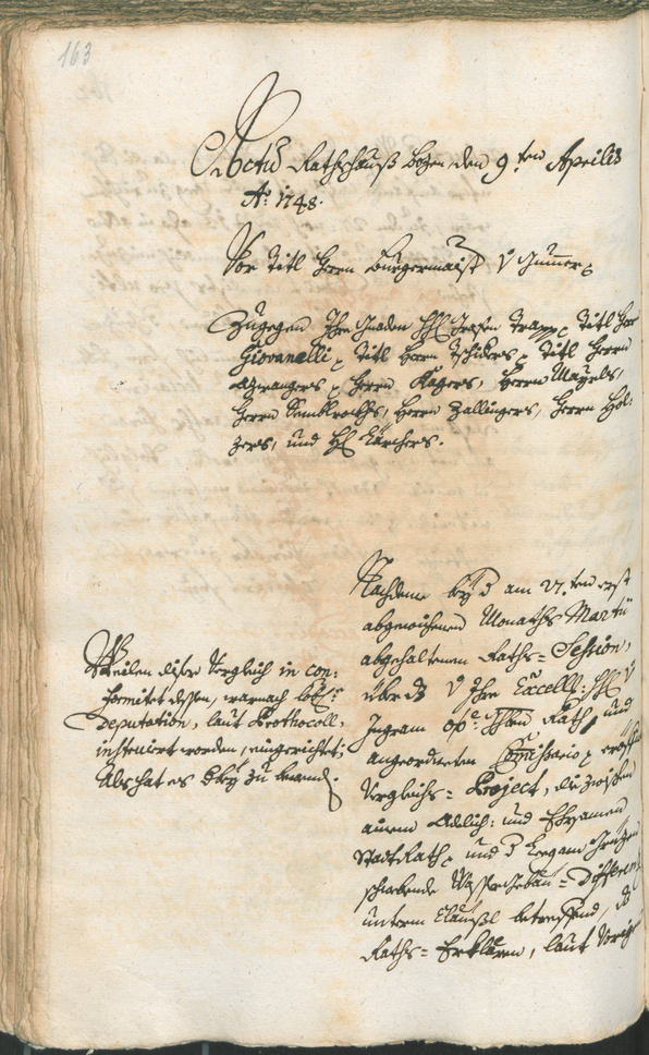 Stadtarchiv Bozen - BOhisto Ratsprotokoll 1747/50 