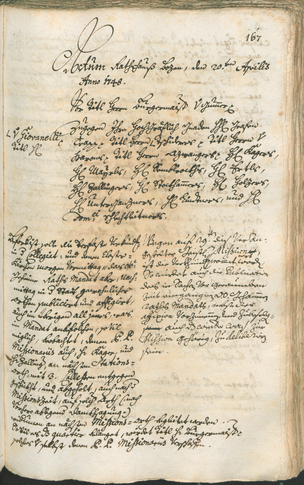 Archivio Storico della Città di Bolzano - BOhisto protocollo consiliare 1747/50 